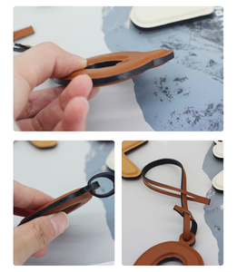 26 Bảng Chữ Cái A-Z Thư Hình Dạng Da Chính Hãng Da Bò Túi Trang Trí Keychain Phụ Kiện Túi Quyến Rũ Xe Mặt Dây Chuyền Cho Túi Xách - Product Image 3