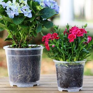 प्लास्टिक स्पष्ट पारदर्शी गोल जड़ नियंत्रण स्लाइट गार्डन प्लांट पॉट pp orchid बर्तन छेद के साथ छेद साफ ऑर्किड प्लास्टिक पॉट - Product Image 3