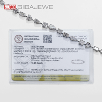 Bracelet tennis GIGAJEWE 12,09 ct en diamants de laboratoire de formes variées, or massif 14K 18K, coupe cœur, poire, ovale, princesse