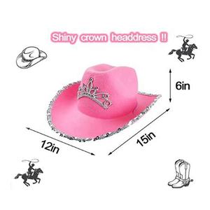 Cappello rosa Led illuminano cappelli da Cowboy Neon Party bombs Rave Festival <span class=keywords><strong>Promo</strong></span> cappelli con corona - Product Image 2