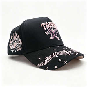 Gorra de Béisbol con Bordado de Estrella y Mariposa con Notas Musicales, Gorra Trucker Ajustable con Bordado 3D Personalizado - Product Image 3