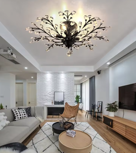 Zeal Lighting Candelabro de ramas de cristal vintage de alta calidad Candelabro de cristal negro - Product Image 3