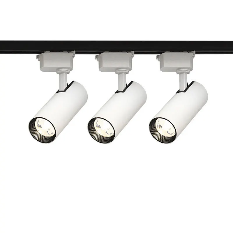Modern Showroom Museum Led Track Light System Adjustable Dimmable 25w 30w Three Heads Aluminum COB Track Light Led