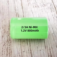 Baterai NiMH Flat Top 1.2V 1800mAh 2/3A Grosir OEM Custom Isi Ulang Bersertifikasi CE RoHS Sel Baterai Isi Ulang NiMH Flat Top
