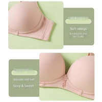 Soutien-gorge sans armatures pour femme, fin, avec double rangée de crochets, confortable, respirant, couleur unie, écologique, bralette push-up en nylon, bonnet AB