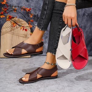 Sandali piatti da <span class=keywords><strong>donna</strong></span> leggeri a tinta unita, stile europeo-americano, casual, per outfit estivi, vacanze, uso quotidiano, ciabatte da <span class=keywords><strong>donna</strong></span> <span class=keywords><strong>online</strong></span> - Product Image 6