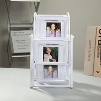 Vente directe usine : Cadre photo rotatif de 5 pouces en forme de grande roue, décoration de bureau DIY pour photos de mariage et chambres d'enfants