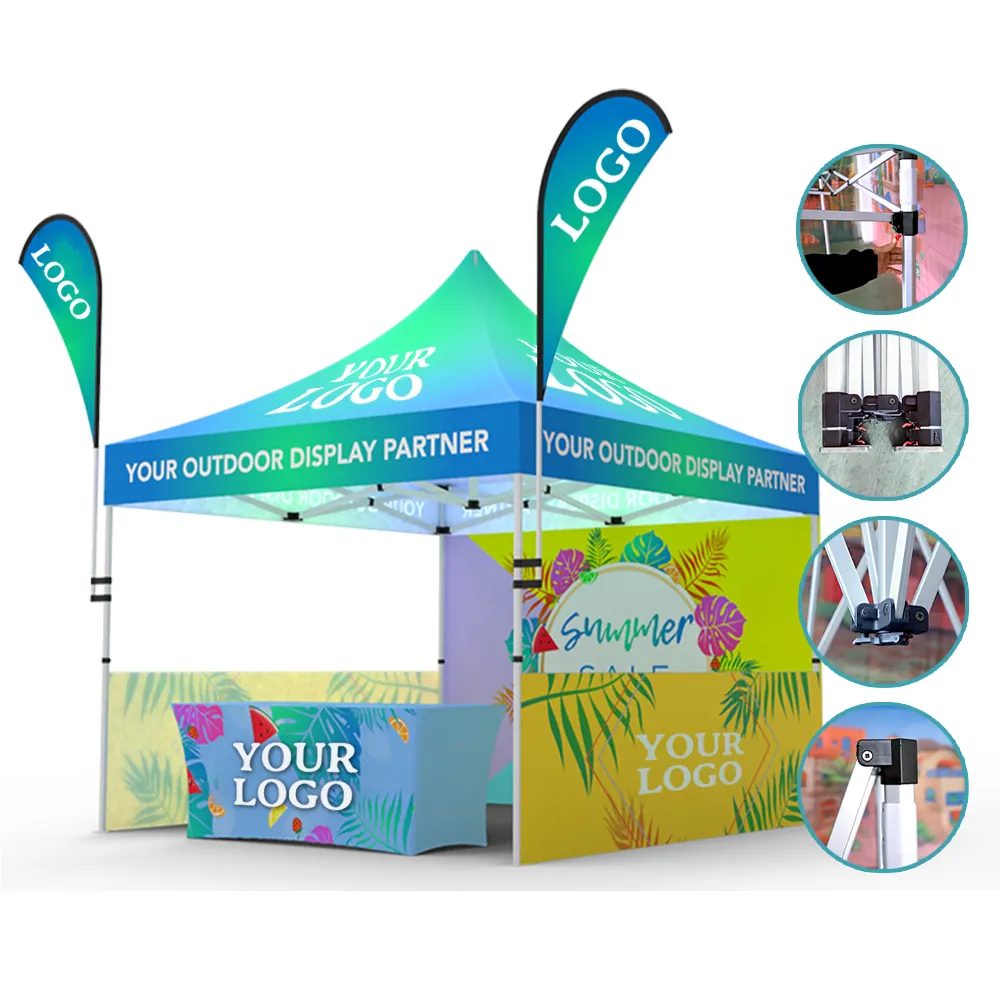 Up Fair Outdoor Advertise Custom Designed Coffee Canopy Exhibition Booth 3x3 Advertising Event Tent