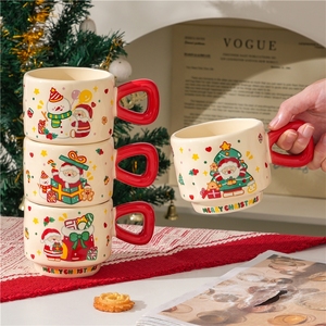 Nueva Taza Navideña Popular de 400 ml con Diseño de Santa Claus, Tazas de Porcelana para Café y Leche, Juego de Regalo de Navidad con Tapa y Cuchara - Product Image 5