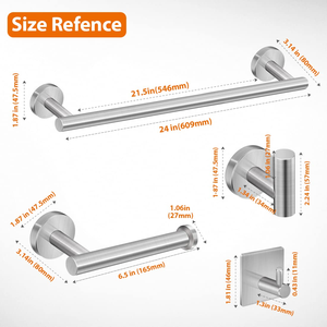 Soporte de Metal Inteligente Autoadhesivo Cromado para Toallas de Papel de Cocina y Baño, Estante para Accesorios de Ducha, Juego de Soportes para Baño - Product Image 6
