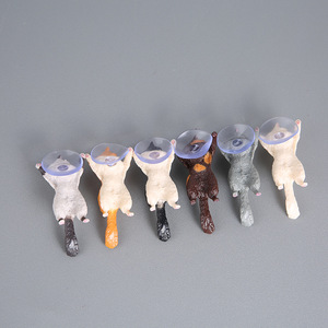 2024 estatuilla de gato en miniatura diseño de ventosa soporte de teléfono mini Jardín de hadas estatua de dibujos animados artesanía <span class=keywords><strong>hogar</strong></span> coche regalo decorativo - Product Image 5