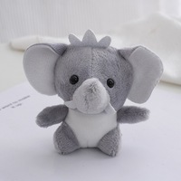 Porte-clés en peluche éléphant de 4 pouces, petit jouet en peluche de dessin animé pour enfants, animaux en peluche pour machine à griffes