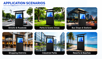 Kiosque d'affichage numérique LCD solaire commercial extérieur de 32 pouces avec batterie LiFePO4, affichage publicitaire 2000 nits Totem