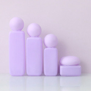 Lotion de soin de la peau <span class=keywords><strong>Essence</strong></span> sérum bouteille violette de luxe ensembles de conteneurs d'emballage pot en verre cosmétique et bouteille pour le visage 50ml - Product Image 5