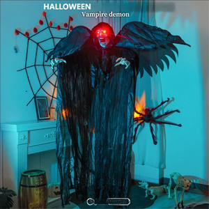 Decoración Colgante Luminosa de Halloween: Alas de Ángel, Demonio, Vampiro, Esqueleto, Fantasma para un Ambiente de Terror - Product Image 2