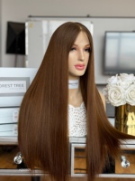 Perruque Sheitel SHY, couleur brun foncé, cheveux humains vierges chinois de qualité supérieure, avec dessus en dentelle, finition Sheitel haut de gamme, vente en gros pour distributeurs