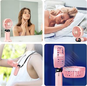 New <b>Foldable</b> Digital Fan - Portable Neck/<b>Desk</b> Fan with Lanyard & Custom Logo for Dorm/<b>Office</b>/Outdoor - Product Image 3