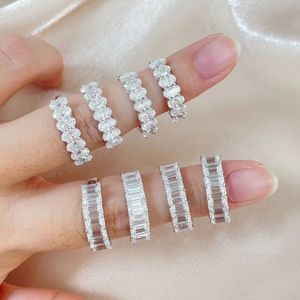 แหวนแต่งงาน Xinfly ทองคำขาว 18K คุณภาพสูง ประดับเพชรโมอิสซาไนต์ 1.5 กะรัต และ 2 กะรัต - Product Image 3