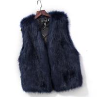 Manteau d'hiver décontracté pour femme en Spandex/Polyester écologique, respirant, avec col à revers en fausse fourrure de renard, manches longues