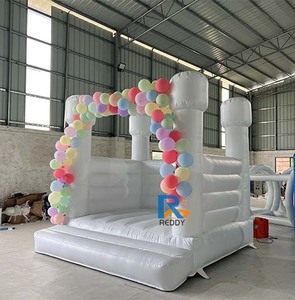 <span class=keywords><strong>Castillo</strong></span> Inflable Chateau Licorne 10x10 con Tobogán, Color Blanco, Rosa Pastel y Blanco <span class=keywords><strong>Real</strong></span>, para Bodas, Oferta - Product Image 2