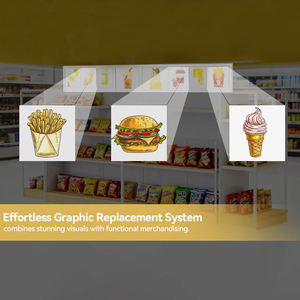 Nouvelle conception de <span class=keywords><strong>vitrine</strong></span> de magasin pour aliments, fruits, collations, biscuits, étagère de supermarché bon marché - Product Image 4