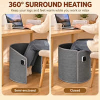 360 °   Chauffe-pieds et chauffe-jambes sous le bureau avec housse amovible, température et minuterie réglables, chauffage électrique portable pour la maison et le bureau