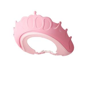 Gorro de champú con corona rosa para bebés, gorro de baño impermeable con protección para los ojos y correa ajustable para lavar el cabello de los bebés - Product Image 1