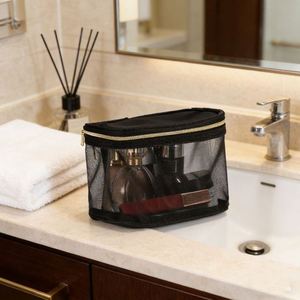Portable Nylon Mesh Cosmetic Pouch Large Capacity Travel Wash Bag Makeup Organizer for Women - Product Image 3