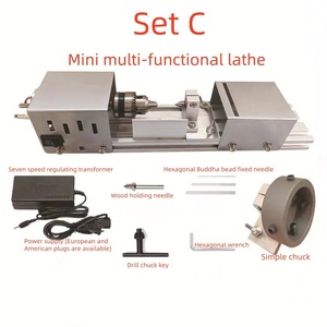 Máy tiện gỗ mini công nghiệp tự làm, máy làm hạt tròn, máy đánh bóng và cắt hạt điện 220V - Product Image 4