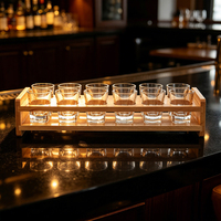 Verres à shot de luxe sans plomb de 1,5 oz à base épaisse avec logo personnalisé, base carrée transparente de qualité supérieure pour whisky, tequila, vodka et spiritueux