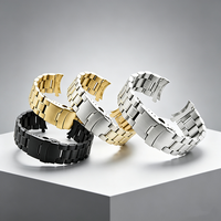 Vente en gros de design Chaîne métallique en acier inoxydable 304L à 3 maillons Bracelet de montre à bout incurvé 18mm 20mm 22mm pour différentes montres
