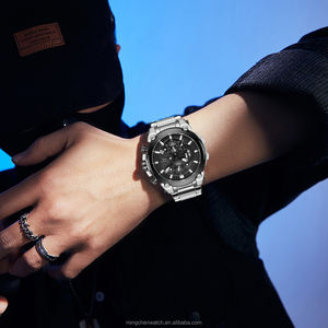 Montre Homme Cristiano Aillen, Mode Moderne, Quartz, Acier Inoxydable, Étanche 3ATM, Lumineuse, Multifonctionnelle, Six Aiguilles, Affaires - Product Image 3