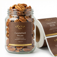 Autocollants personnalisés en feuille d'or, imperméables et résistants à l'huile, avec logo de grains de café, pour bocaux, bouteilles, étiquettes adhésives alimentaires