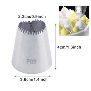 F03 Stainless Steel Piping Tip 18 Tooth <b>Square</b> For Butter Cake Decorating - Product Image 4