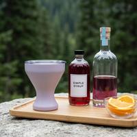 Gobelet de présentation de cocktails de luxe pour salons, verre à martini en acier inoxydable à double paroi isolé de qualité supérieure