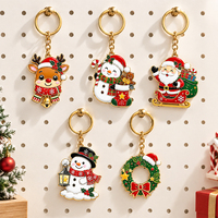 Porte-clés Bonhomme de Neige de Noël Plaqué Argent Émail Souple Breloque de Sac Cadeau de Fêtes Porte-clés Métallique Personnalisé Vente en Gros Usine