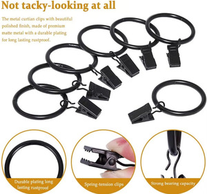 Bền sắt Rèm nhẫn với Clip Thiết kế Hiện Đại Trung Quốc xuất khẩu Hot Bán buôn Pakistan Electroplated bột-tráng để sử dụng nhà - Product Image 4