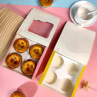 Boîte à tartelettes à fenêtre, prix usine de gros, emballage jetable de qualité alimentaire pour boulangerie à emporter, supporte l'impression de logo personnalisé