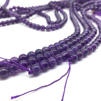 Perles rondes en améthyste naturelle violet foncé 2026 pour la fabrication de bijoux DIY