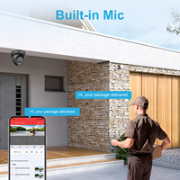 Caméra IP PoE 6MP avec détection humaine, lumière hybride couleur, vision nocturne jusqu'à 20m, micro intégré, IP66, H.265, mini tourelle