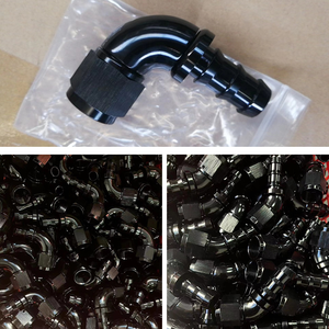 Nhôm Đen Đỏ/Xanh 45/90/180 Độ Đầy Đủ Dòng Chảy-6an 6-8an 8 -10 Một 10 Đẩy Khóa Hose End Phù Hợp Adapter - Product Image 4