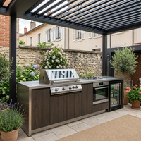 Barbecue de jardin sur mesure de haute qualité en acier inoxydable, cuisine extérieure avec plusieurs grilles de cuisson Kamado pour patio et cour