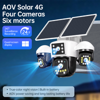 Cámara Inalámbrica de 12MP con Cuatro Lentes, Tarjeta SIM, Energía Solar, Visión Nocturna a Todo Color, para Exteriores, Hogar, Jardín, Granja