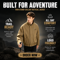 Veste de travail unisexe multi-poches, coupe-vent légère pour sports de plein air, col montant, imperméable, hardshell