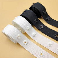 Bande de fixation à pression de haute qualité, en polyester et coton, avec boutons-pression