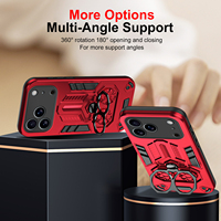 2 in 1 Kunststoff TPU Handy hüllen für ZTE Blade A36 A56 A76 4G 5G Fingerring Barcket Kicks tand Telefon Rückseite