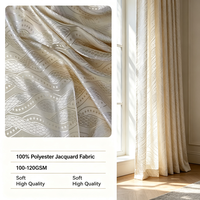 Tissu Jacquard 100% Polyester de Haute Qualité, Motif Personnalisé Disponible, Tissu pour Rideaux de Salon, Hôtel, Villa