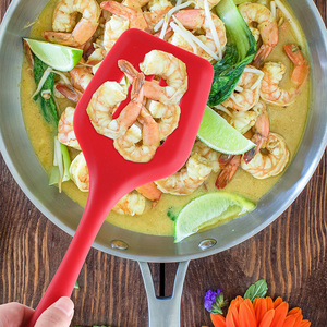 Juego de 5 utensilios de silicona resistentes para hornear con batidor manual de huevos y espátula ranurada para repostería y cocina versátil - Product Image 6