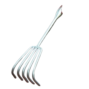 Rastrillo para almejas de acero inoxidable de alta resistencia con 5 dientes, herramienta de excavación de playa de mango corto para la recolección de almejas, conchas y jardinería - Product Image 2