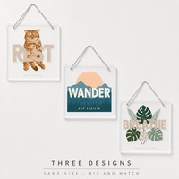 Vierkante transparante acryl wandplaat Mountain WANDER Art 20x20cm Multi Place hangende decoratie